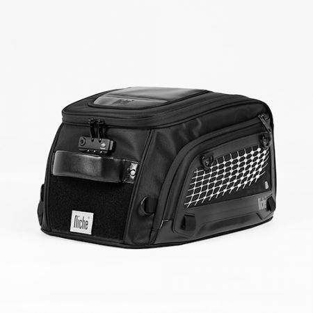 Motorrad-Hinterradhelm-Tasche mit Reißverschluss, TSA-Schloss, zwei äußeren Reißverschlusstaschen mit reflektierendem Material, Tragegriff.